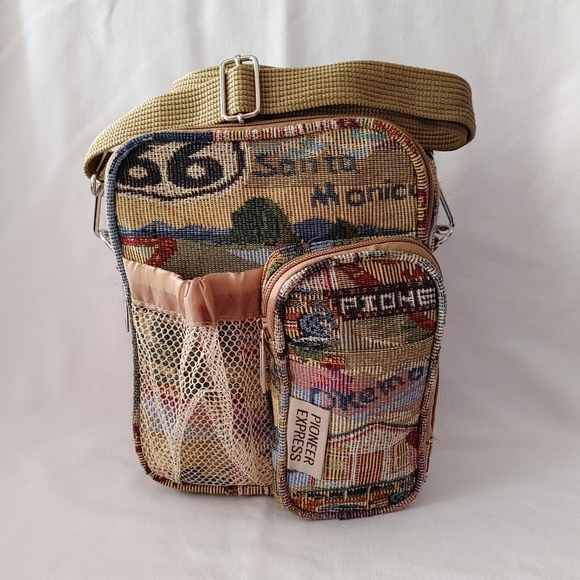 Pioneer Express Route 66 Handbags - Pioneer Express Route 66 Tapestry Crossbody bag
